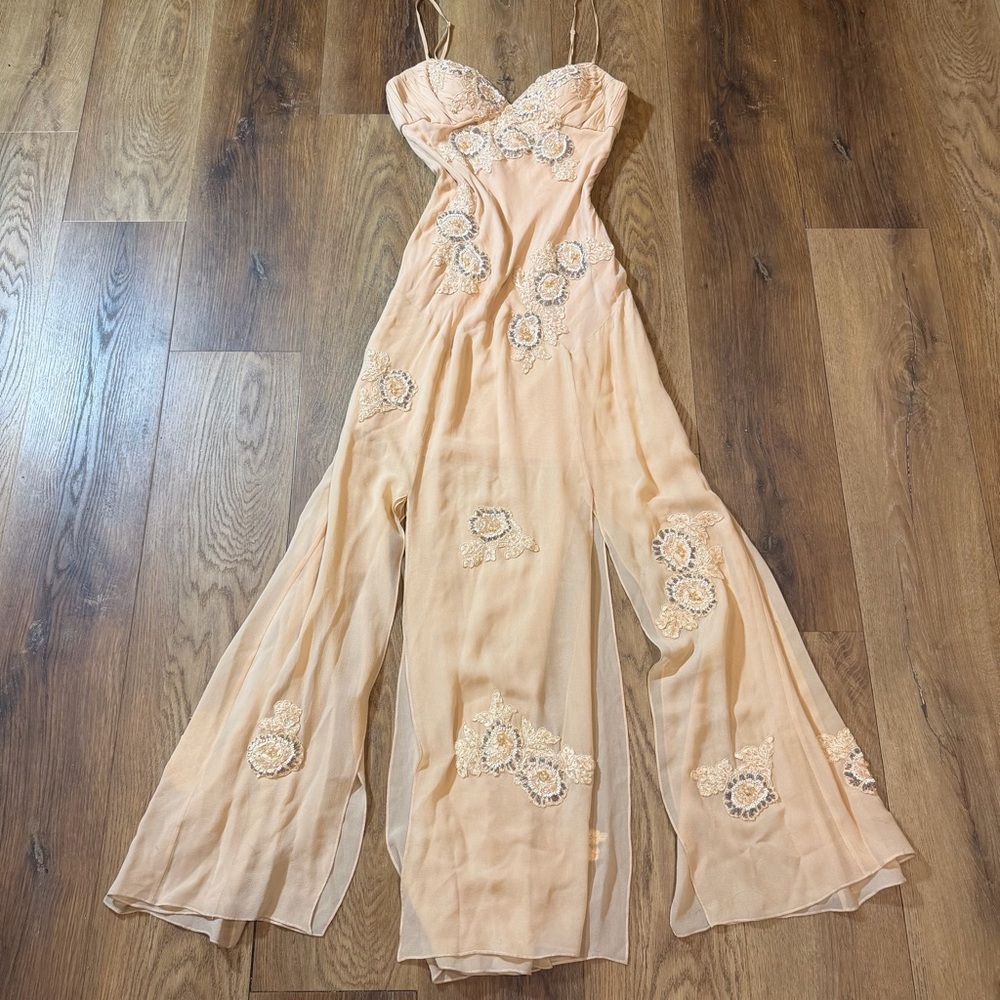 Vintage 100% Silk Beaded Dress Sue Wong Dress Y2K Fairy Prom Wedding Dress - Picture 9 of 14